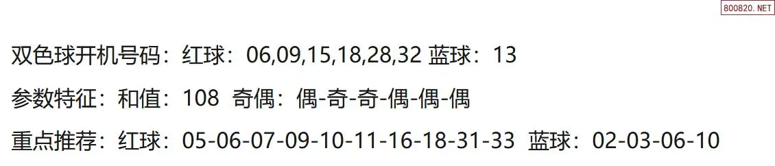 双色球开机号分析