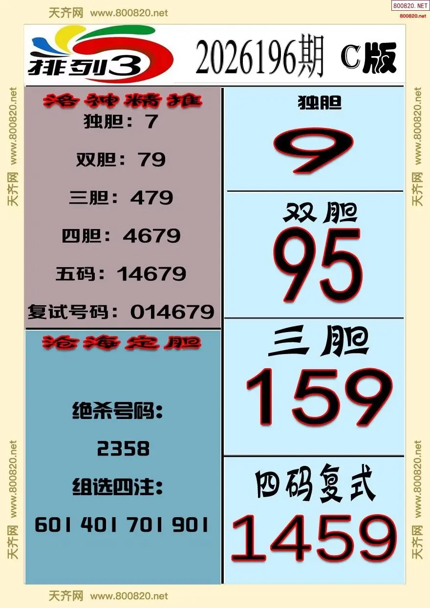 排三专家推荐C