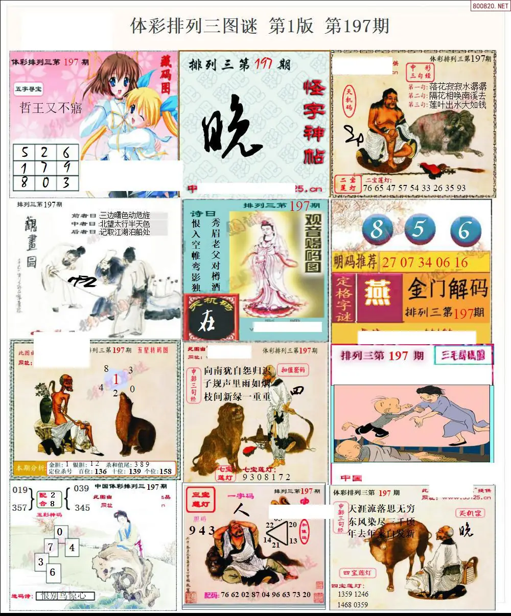 体彩p3图谜一版