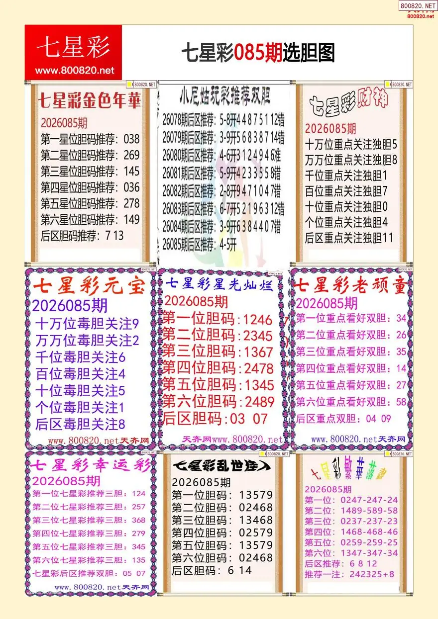 七星彩选胆图