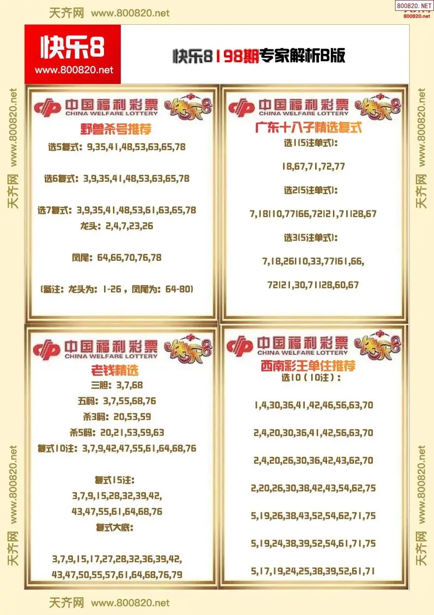 快乐8专家解析B版