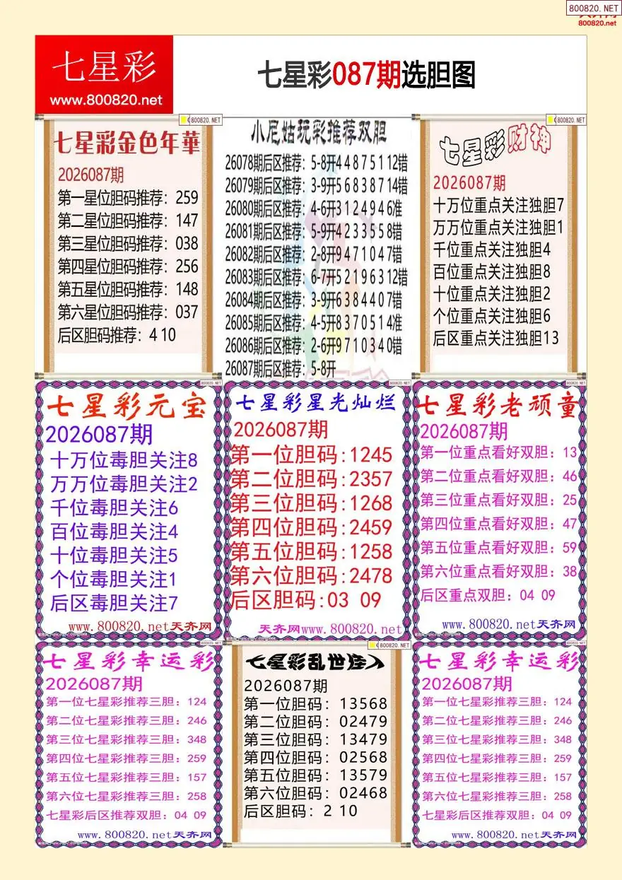 七星彩选胆图