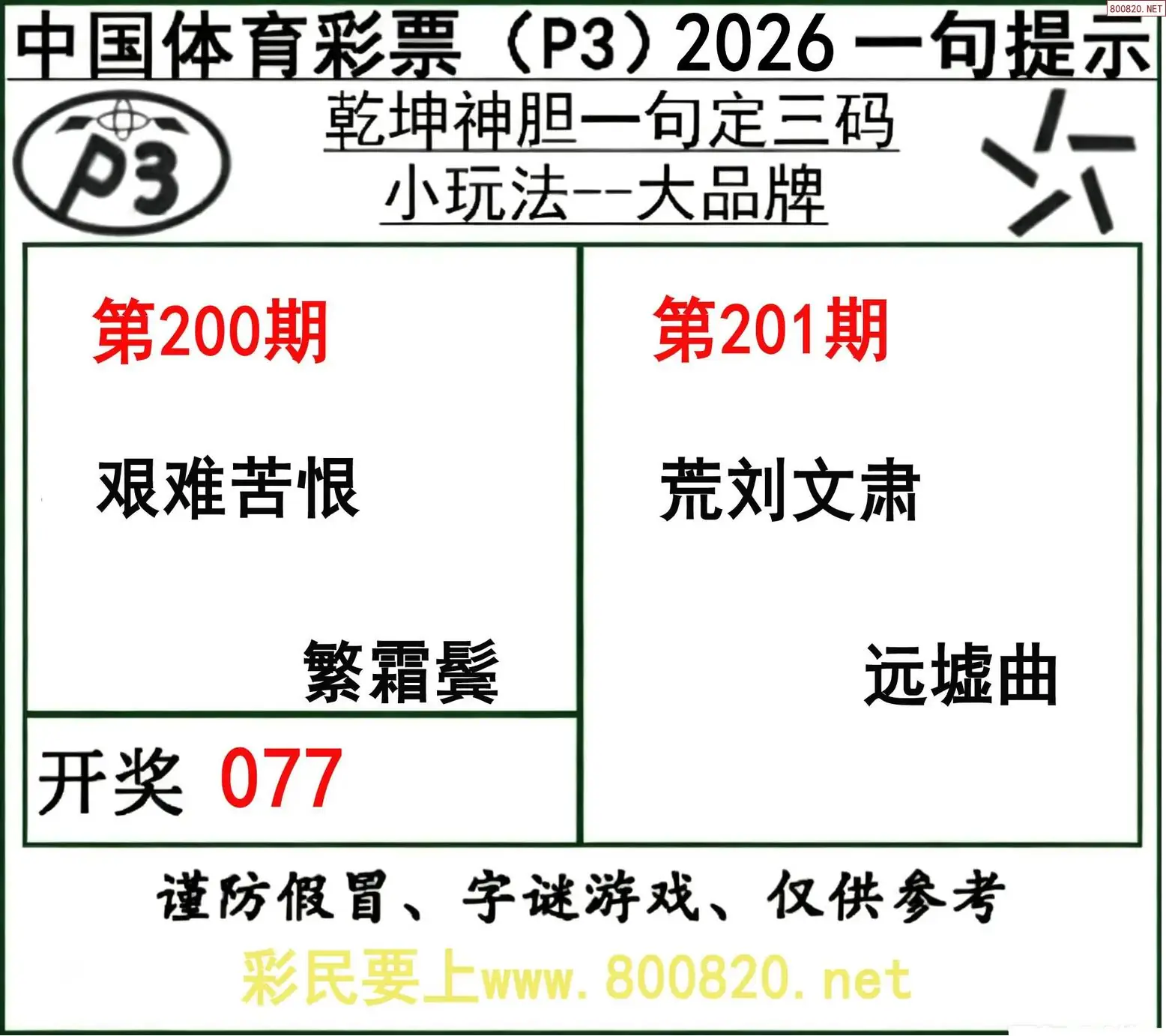 乾坤一句定三码