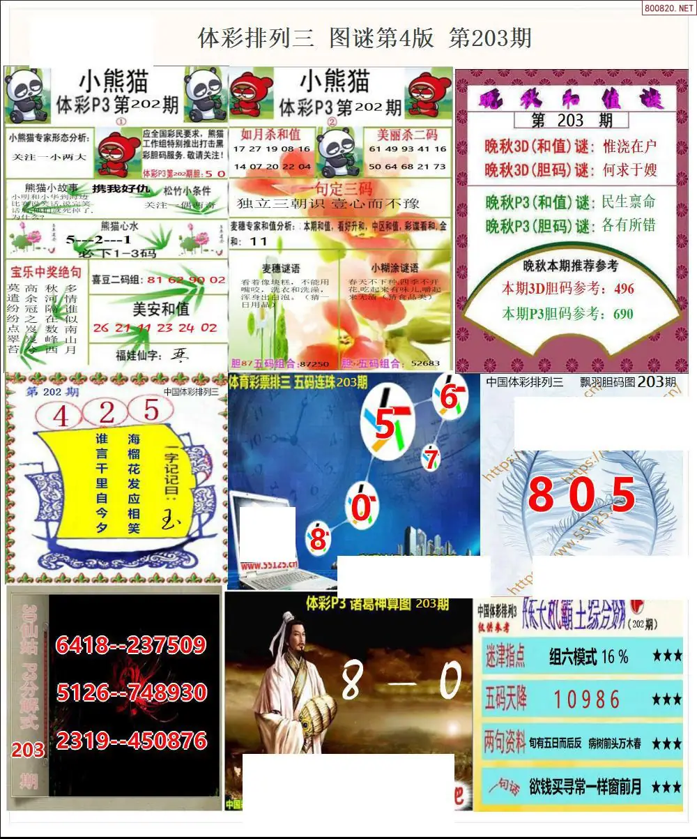 体彩p3图谜四版