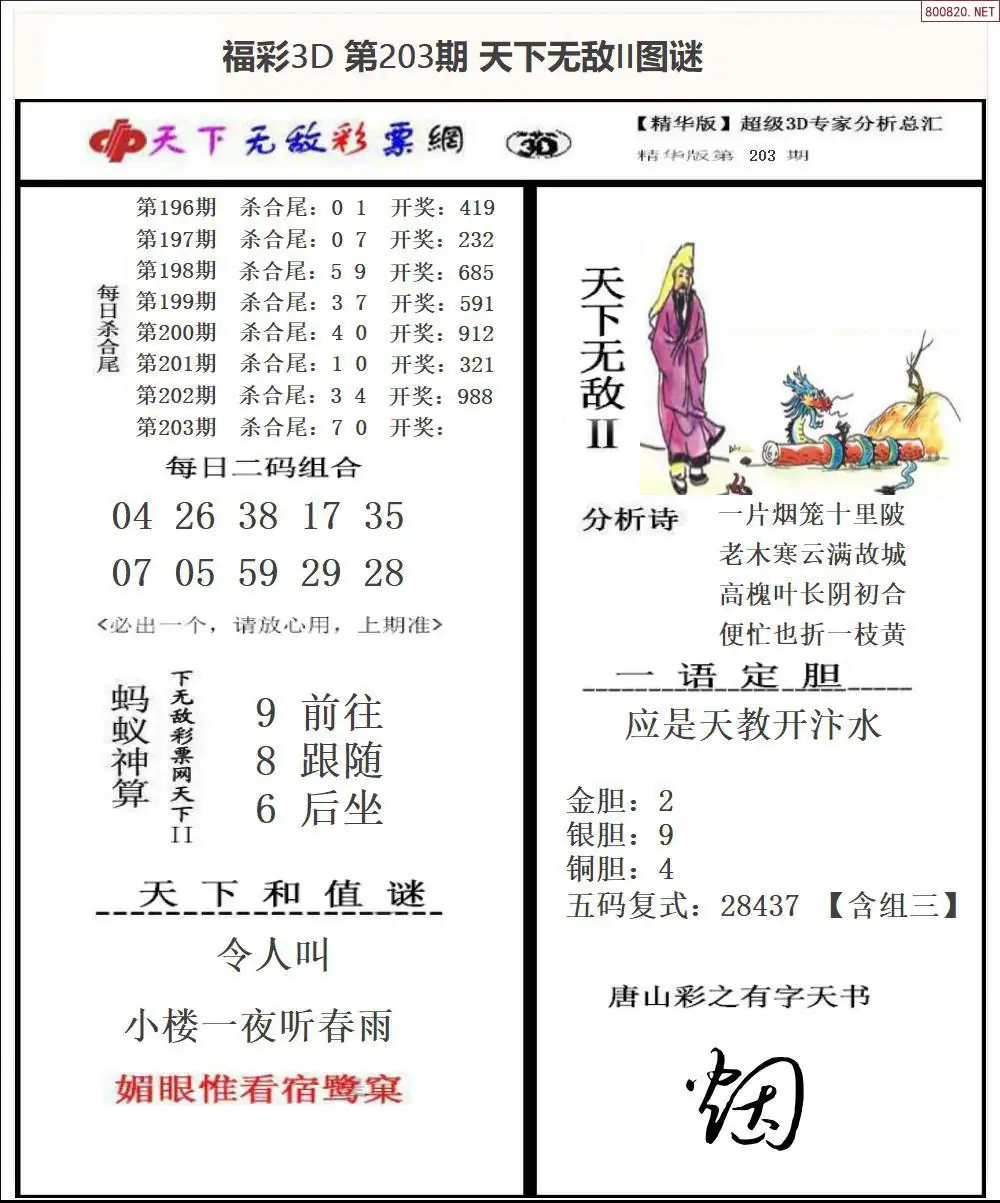 A1803D天下荐彩2