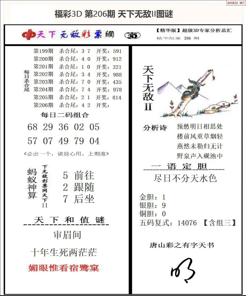 A1803D天下荐彩2