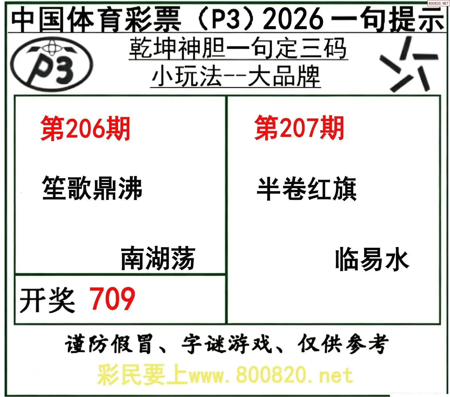 乾坤一句定三码