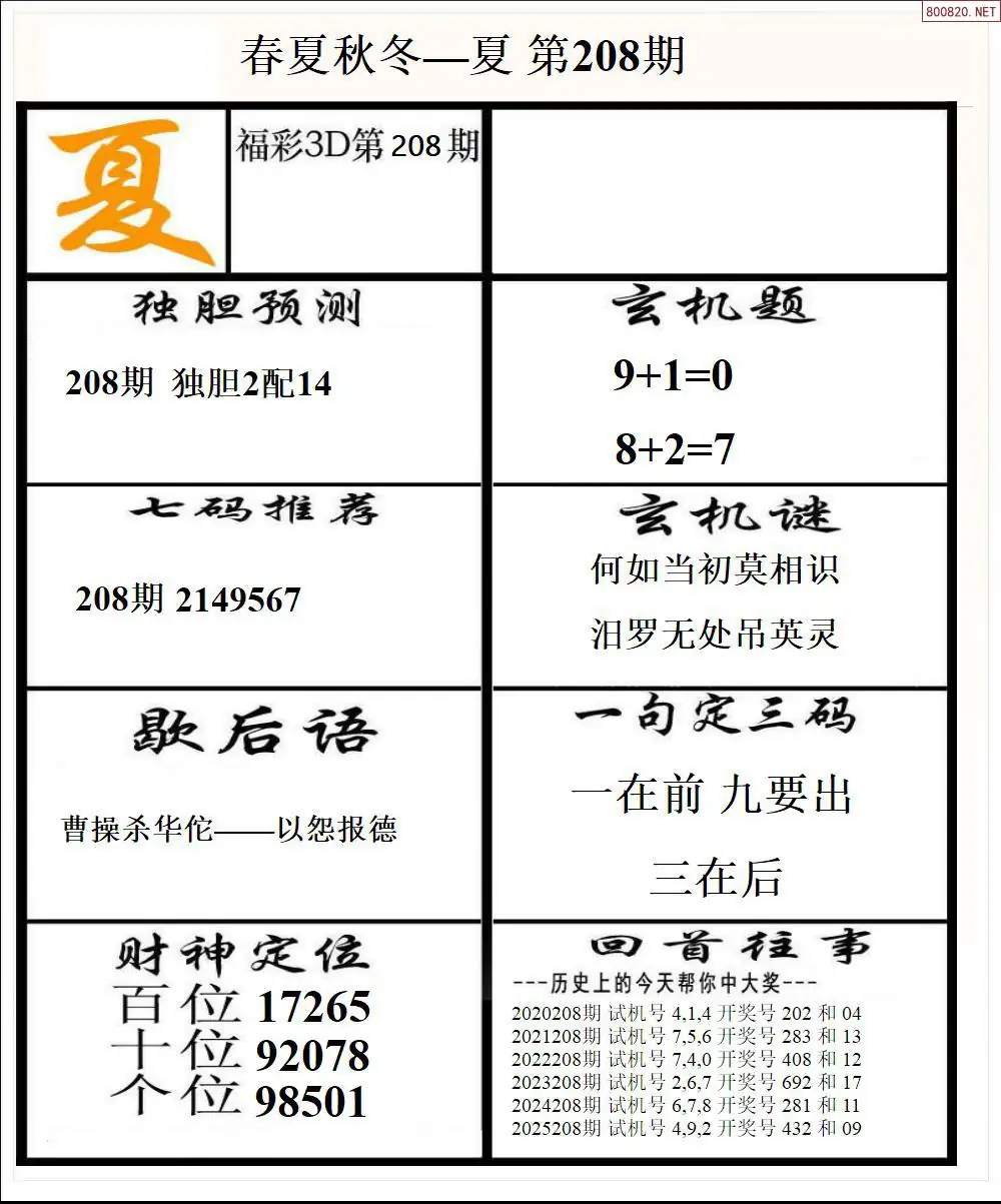 A190春夏秋冬2版