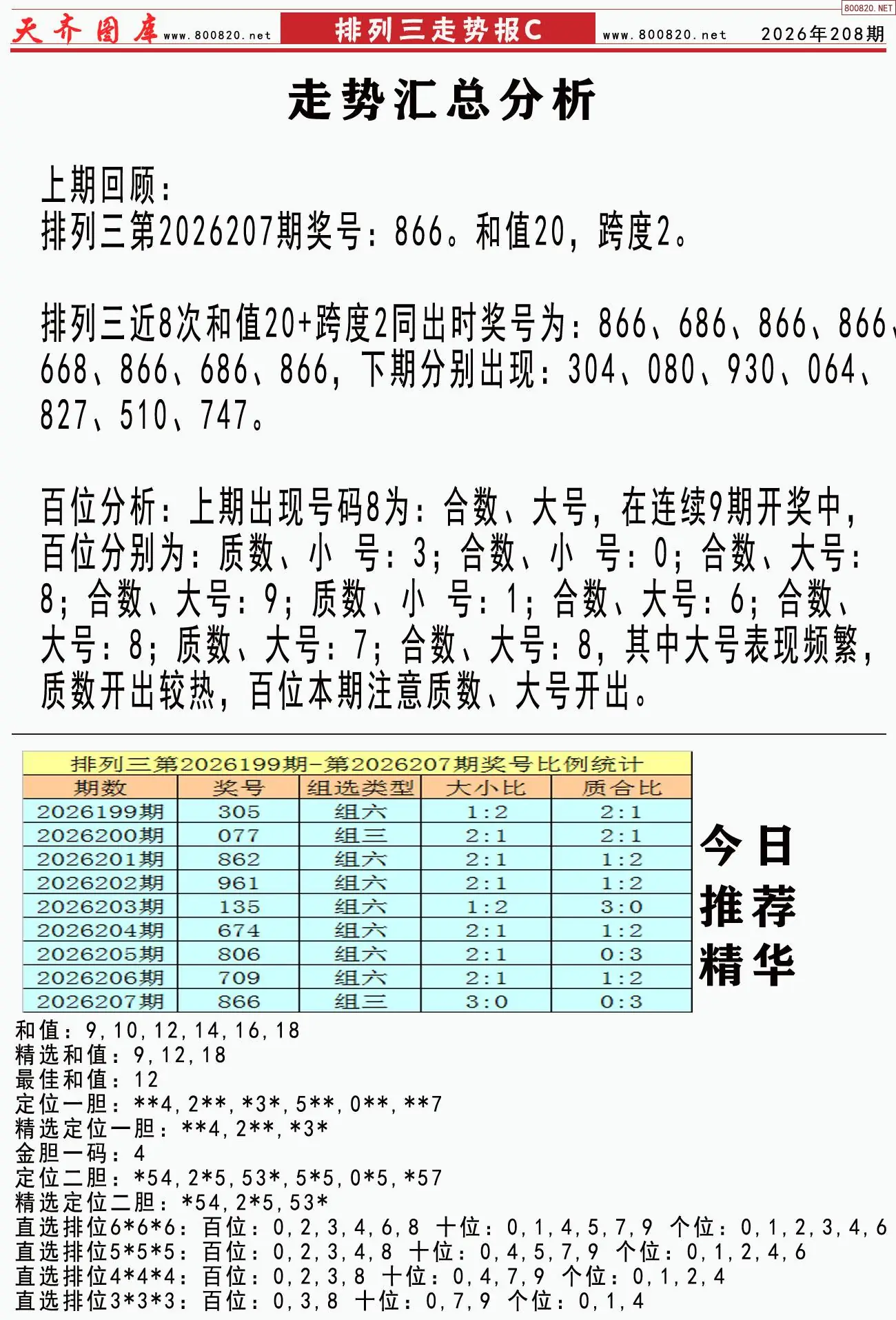 体彩排列三走势报C