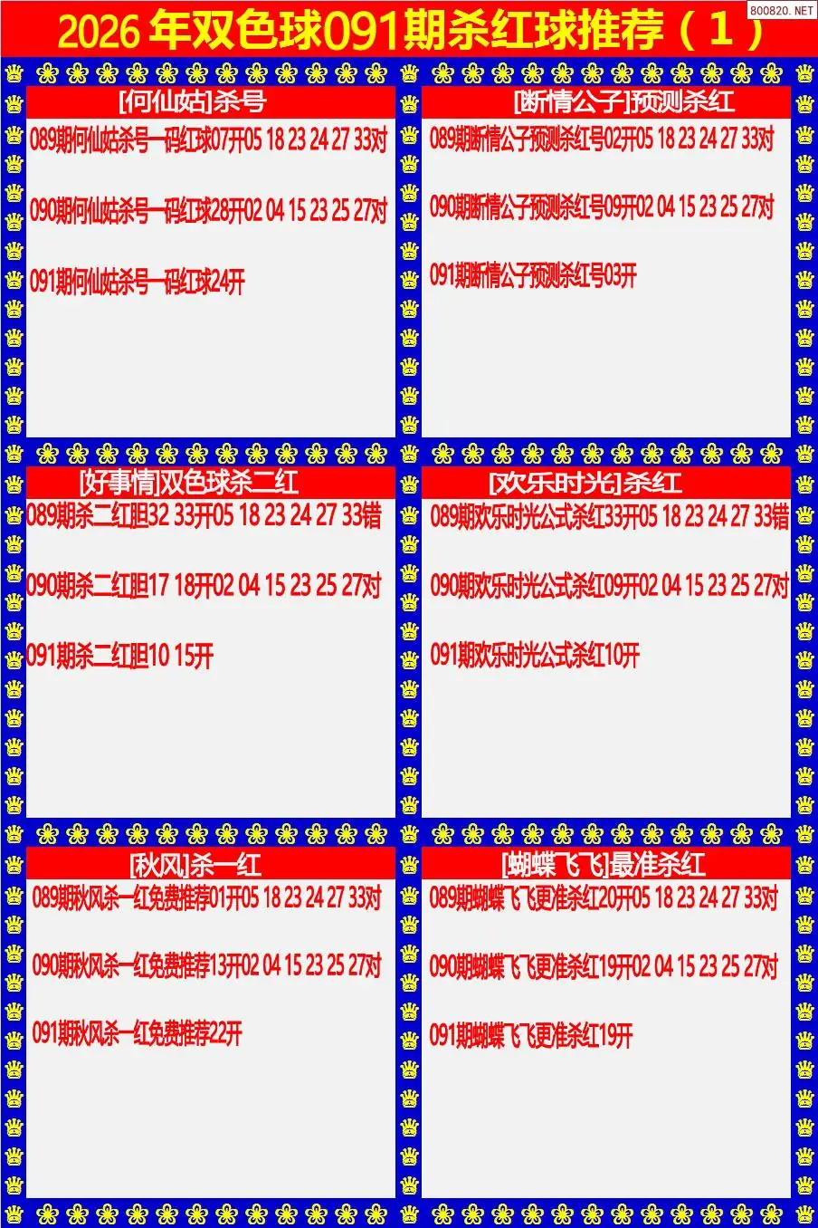 双色球杀红球1版