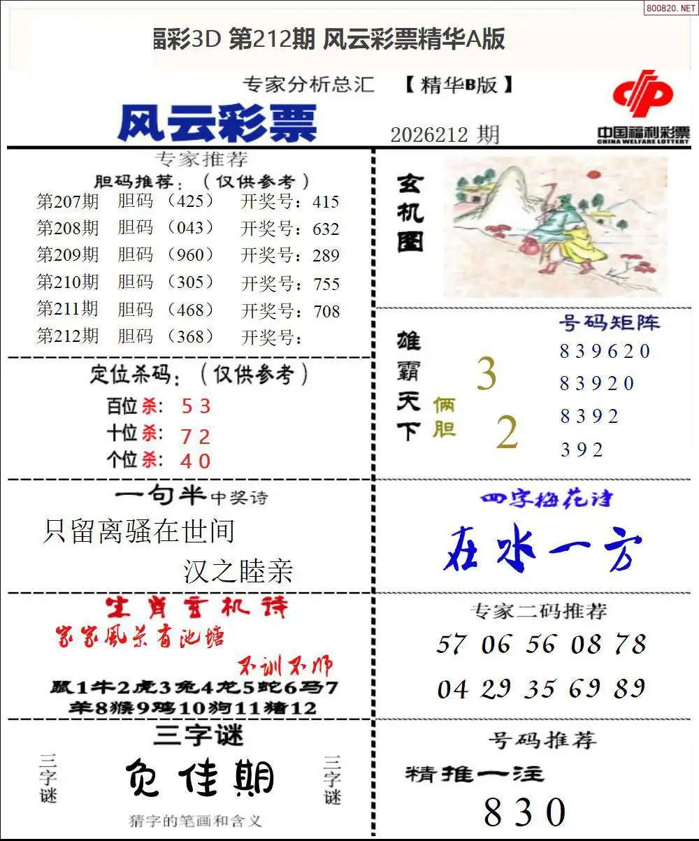 A170风云彩票精华B