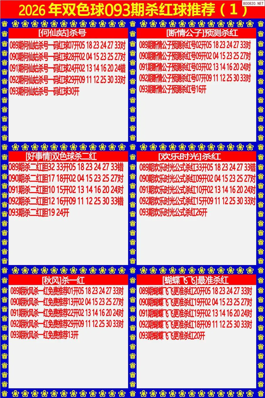 双色球杀红球1版