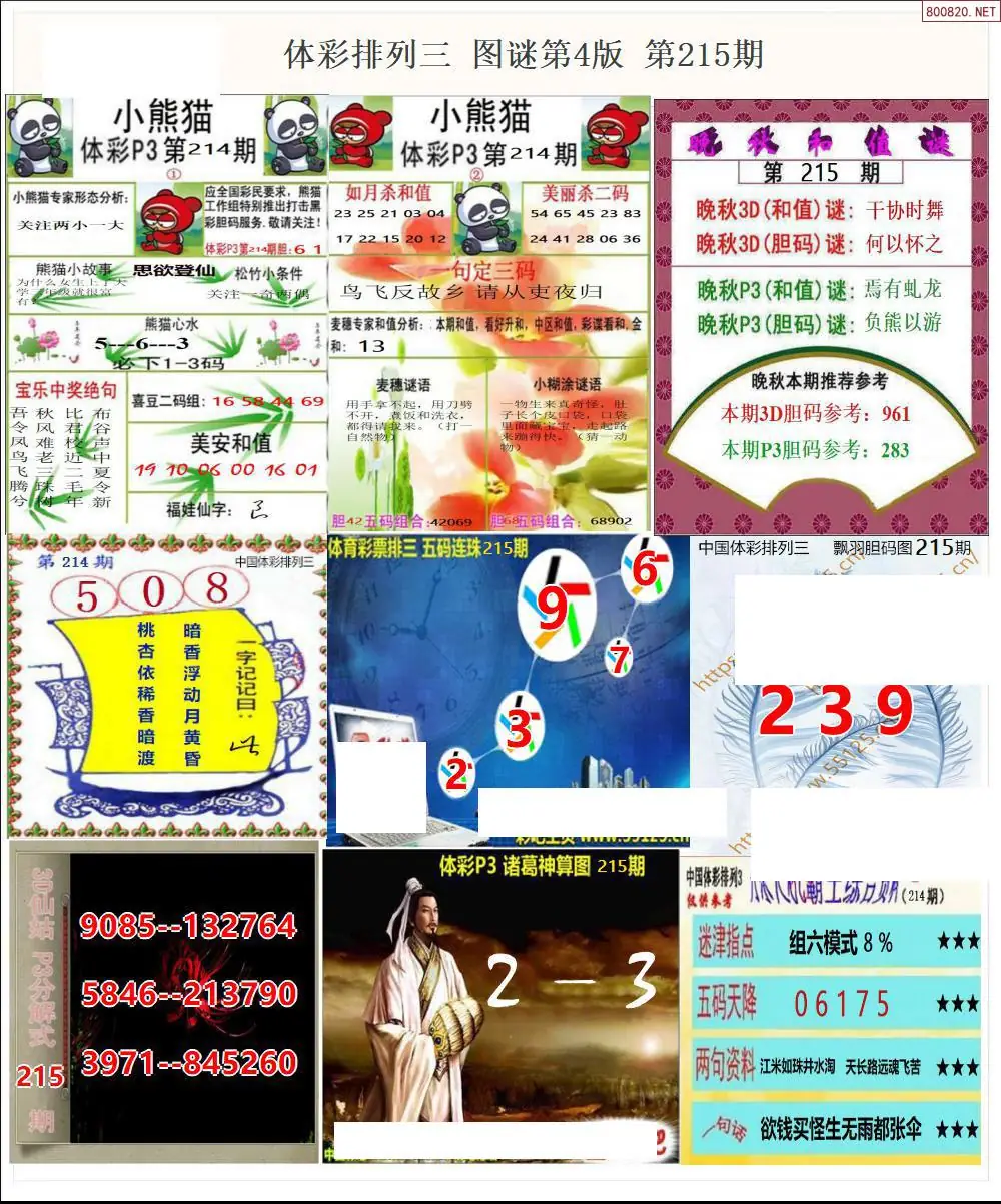体彩p3图谜四版
