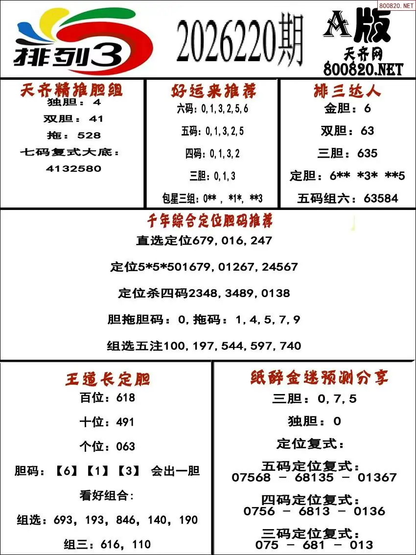 排三专家推荐A版