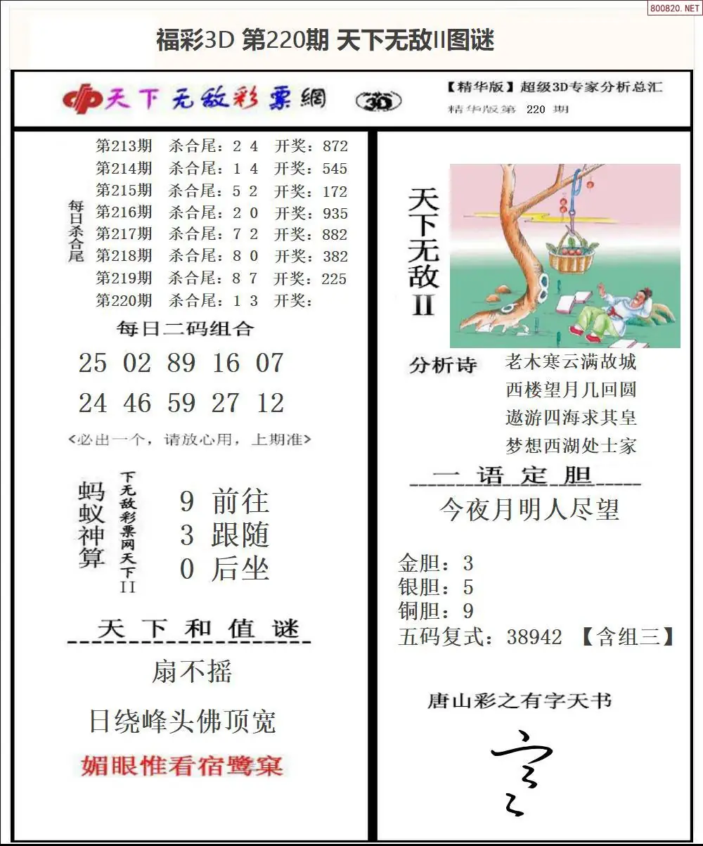 3D天下荐彩2