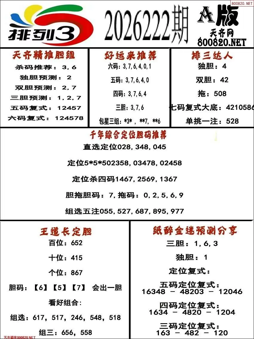 排三专家推荐A版