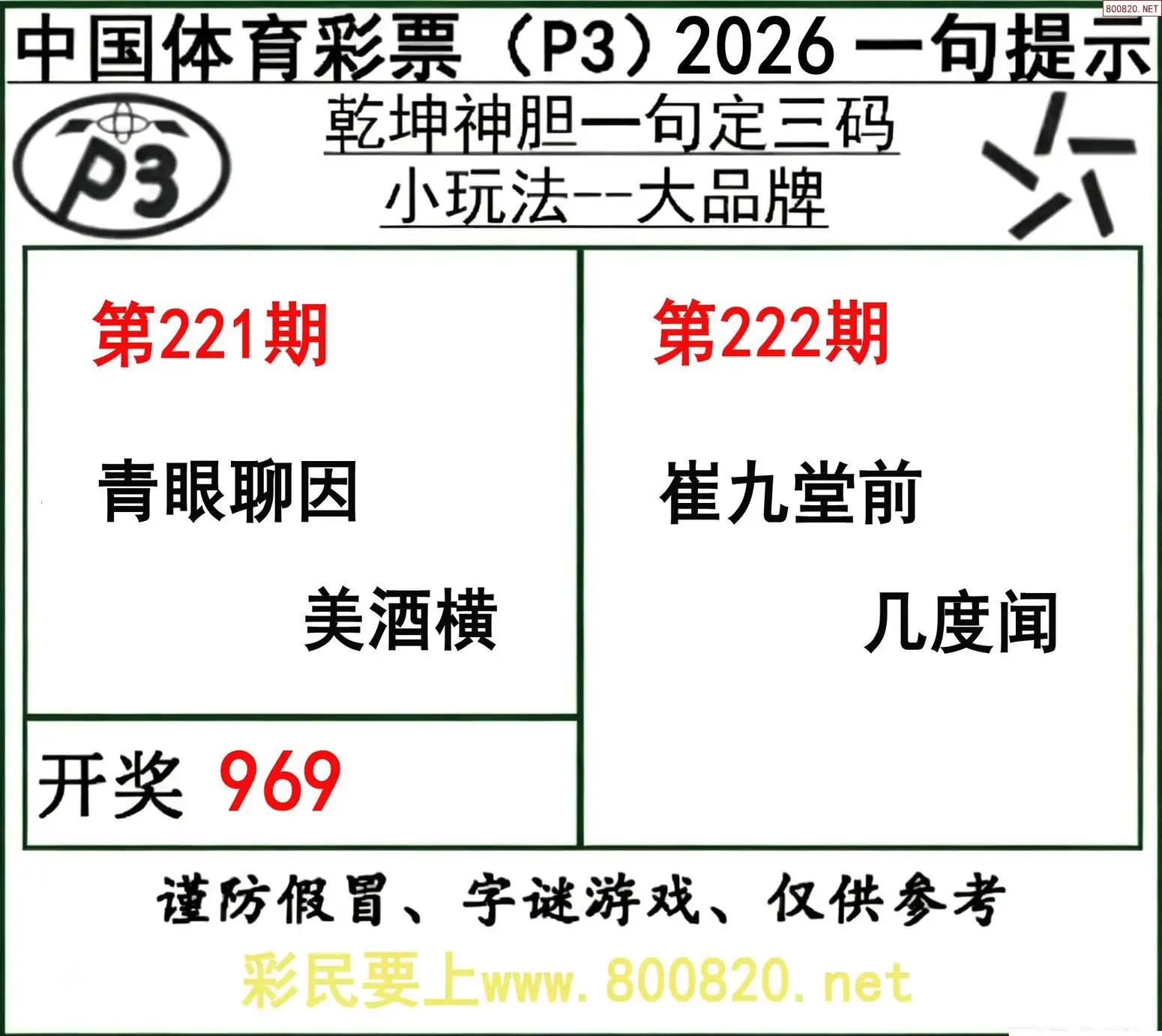 乾坤一句定三码