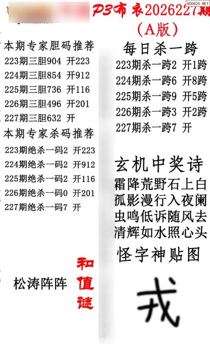 p3牛彩布衣A版