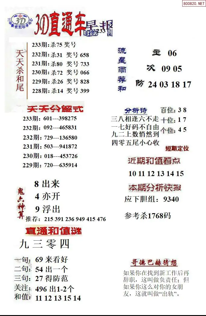 3D直通车2