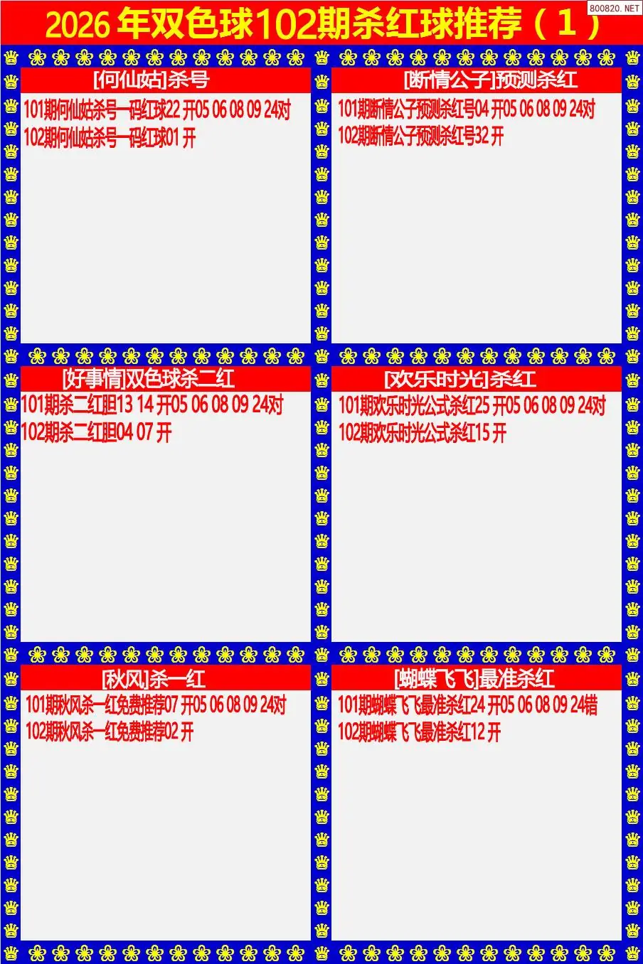 双色球杀红球1版