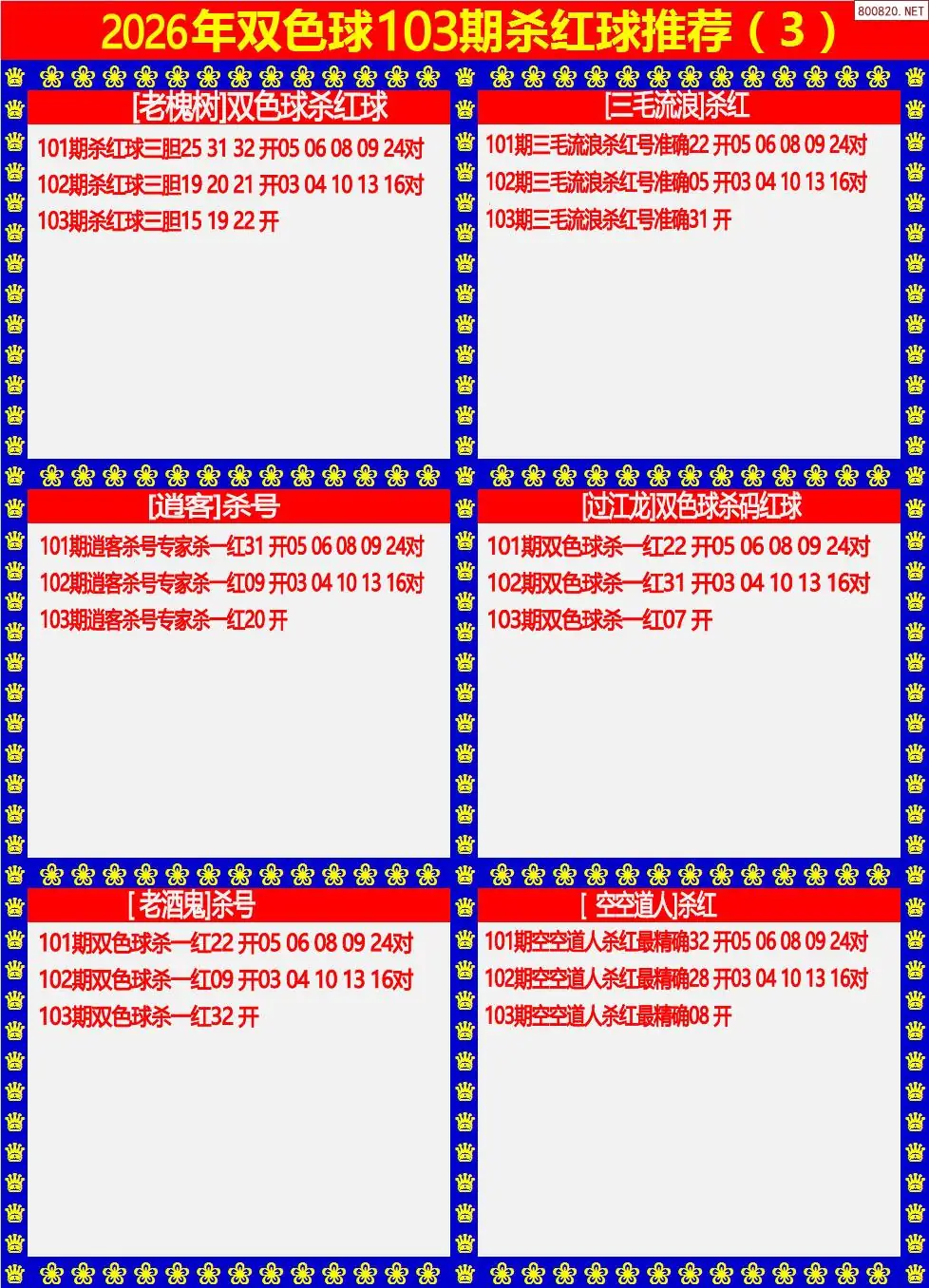 双色球杀红球3版
