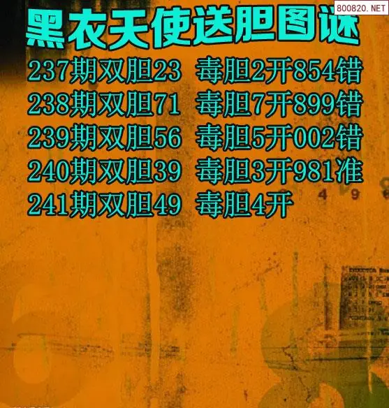 3d福多多原创2026241期黑衣天使毒图谜