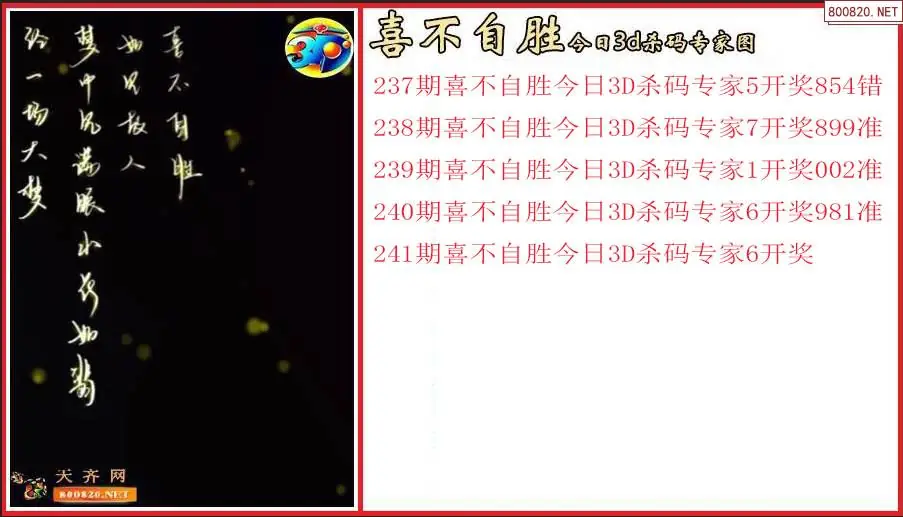 喜不自胜2026241期今日3d杀码专家图（原创）