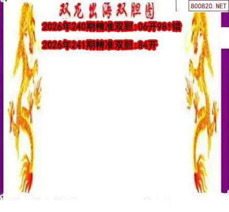 26241期双龙双胆杀码3d图谜