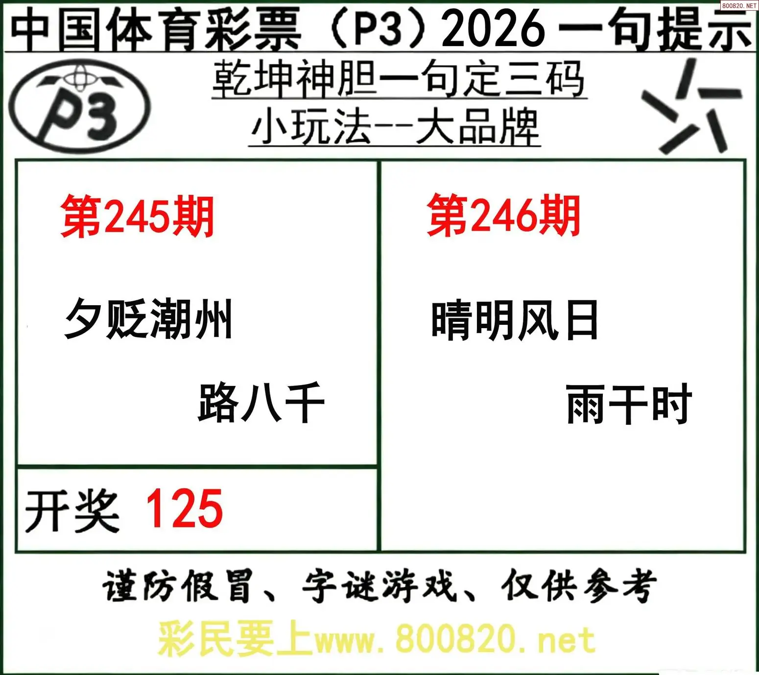 乾坤一句定三码