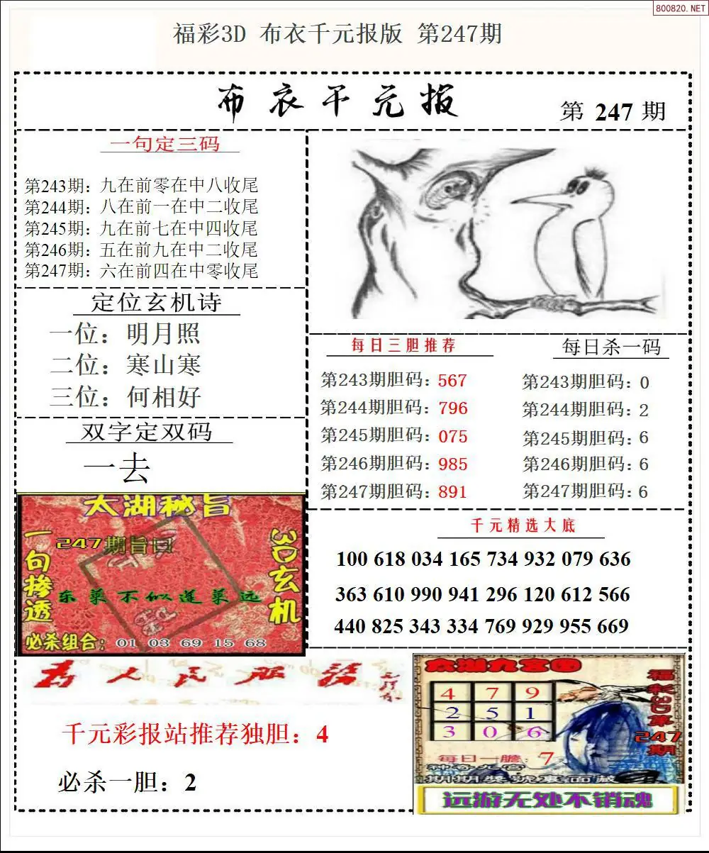 布衣千元报