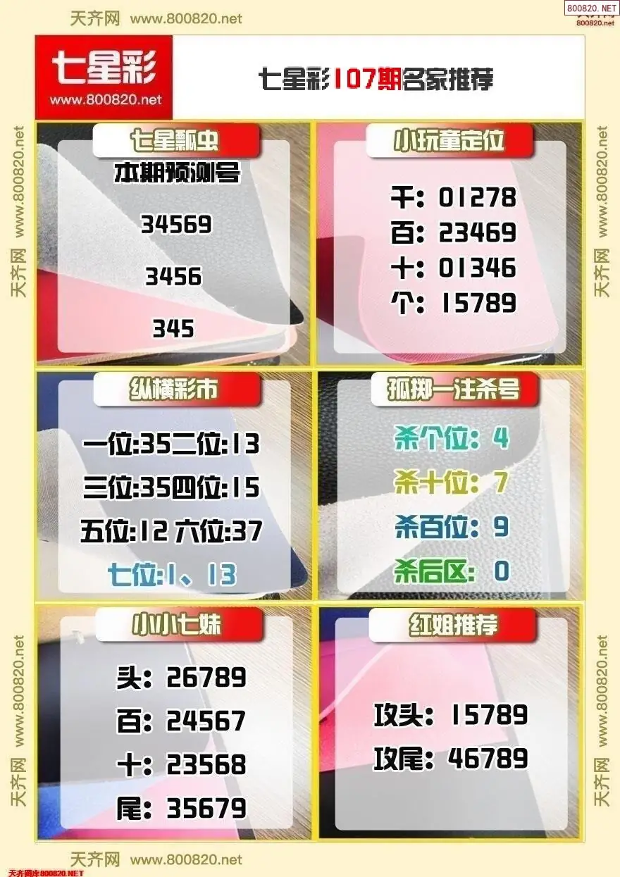 七星彩名家推荐