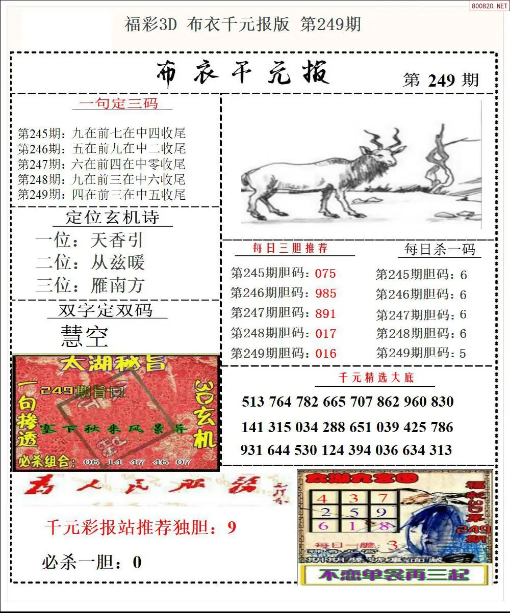 布衣千元报