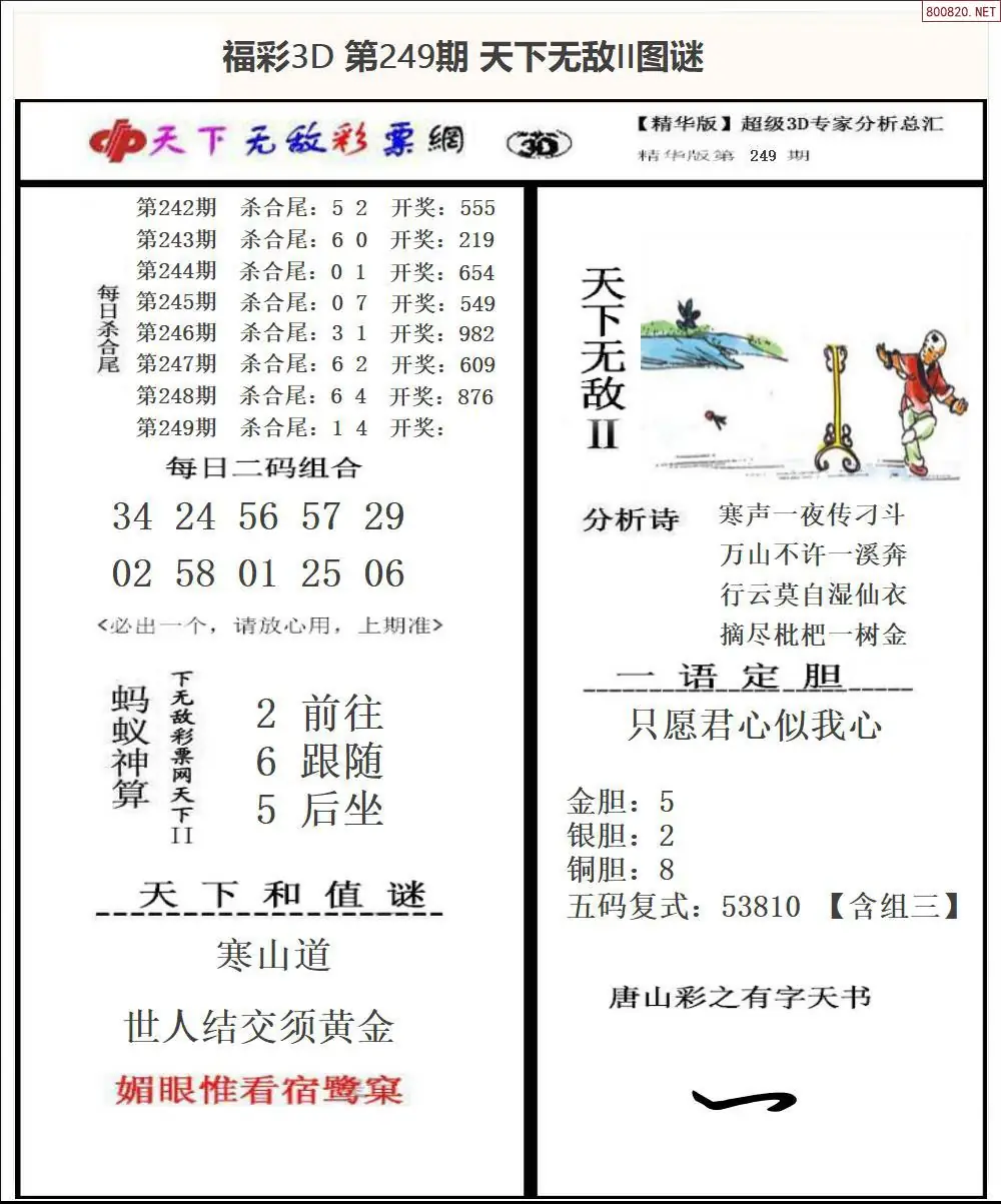 3D天下荐彩2