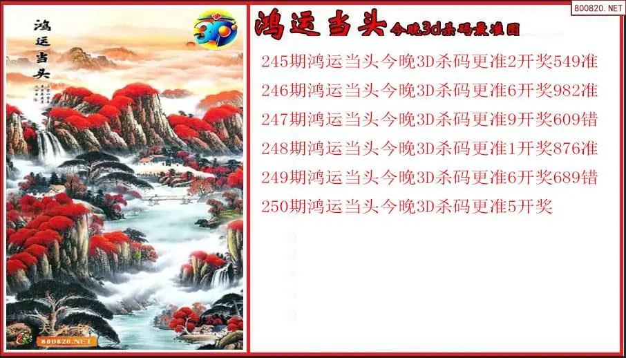 鸿运当头2026250期今晚3d杀码更准图（原创）