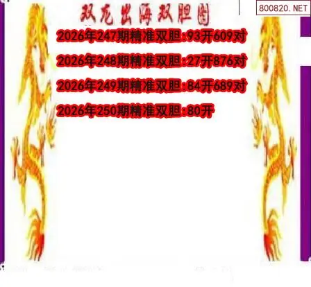 26250期双龙双胆杀码3d图谜