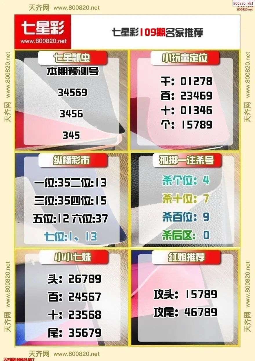 七星彩名家推荐
