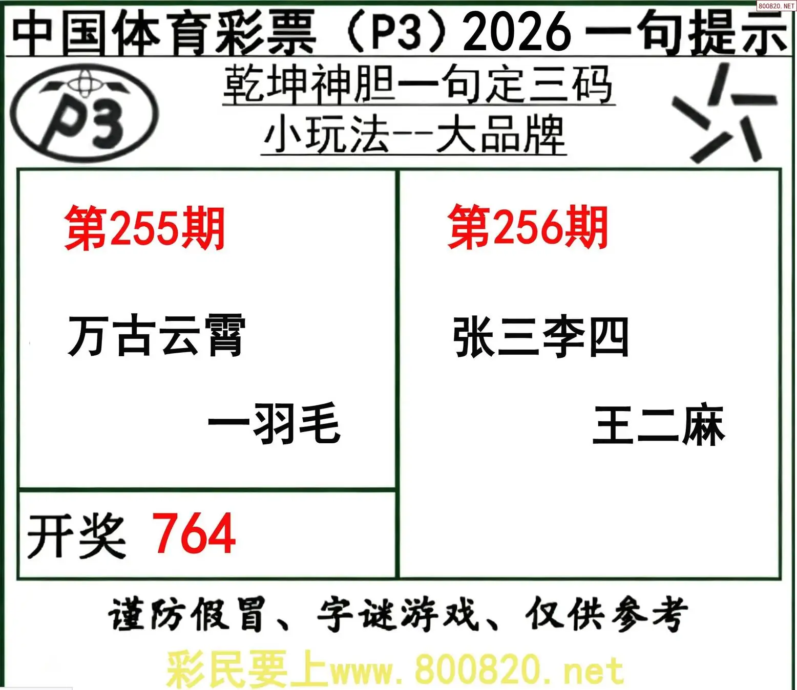 乾坤一句定三码