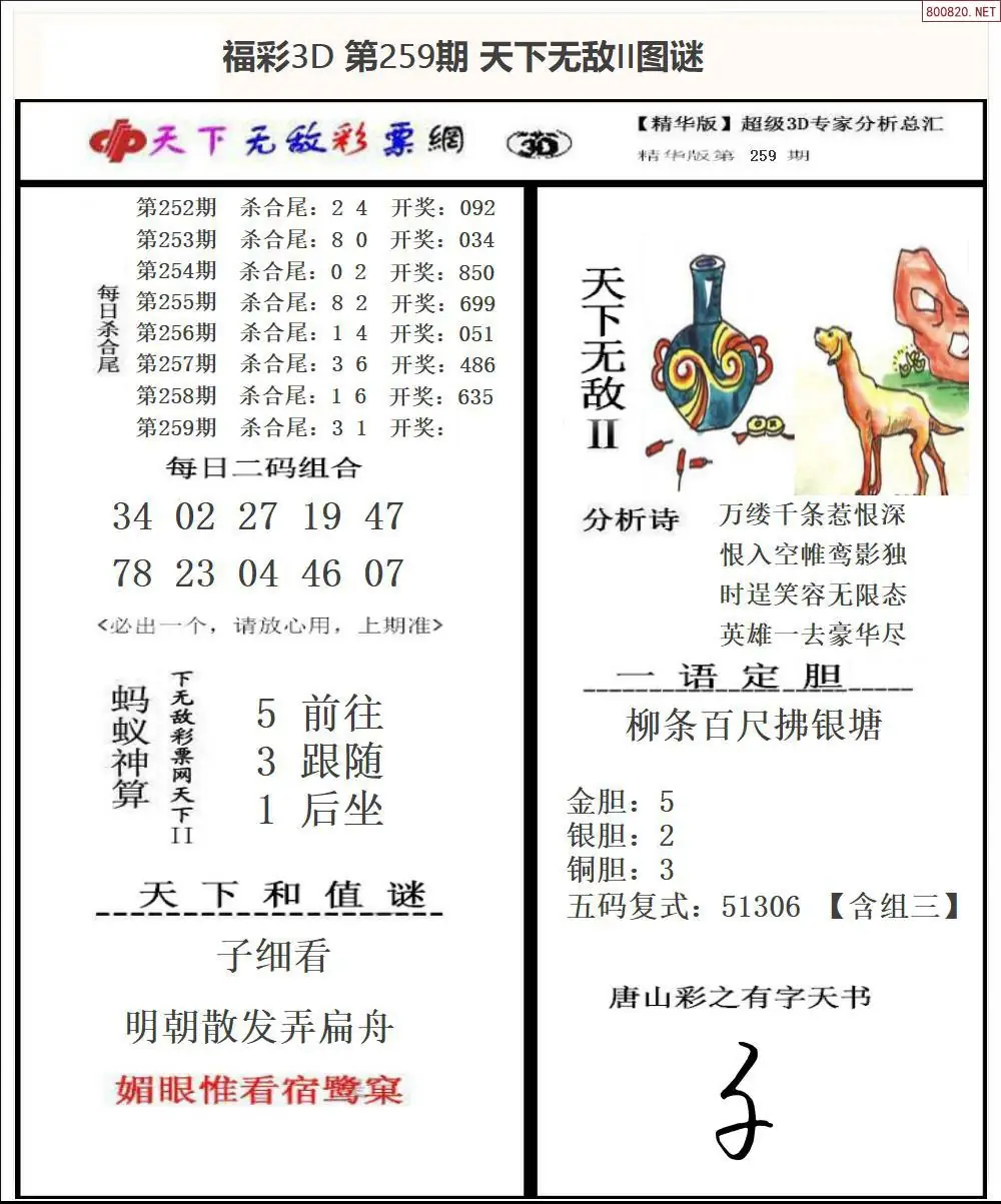 A1803D天下荐彩2