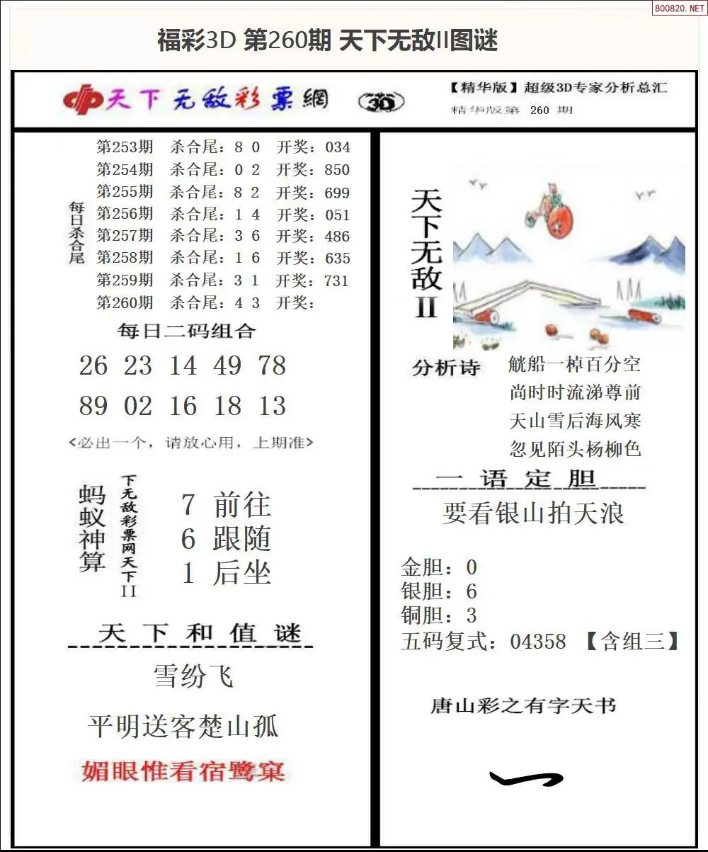 A1803D天下荐彩2