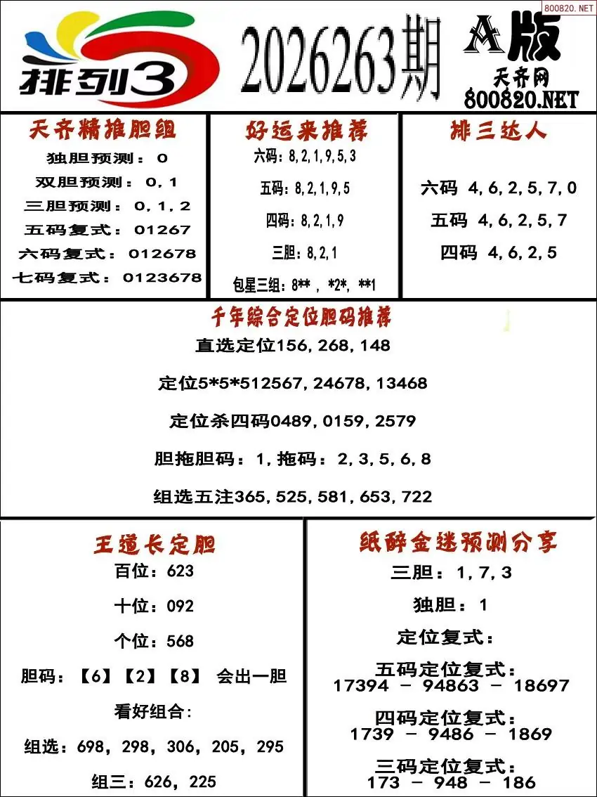 排三专家推荐A版