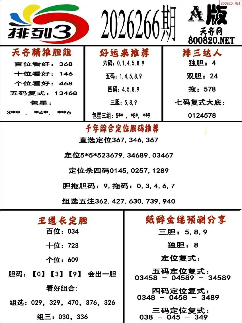 排三专家推荐A版