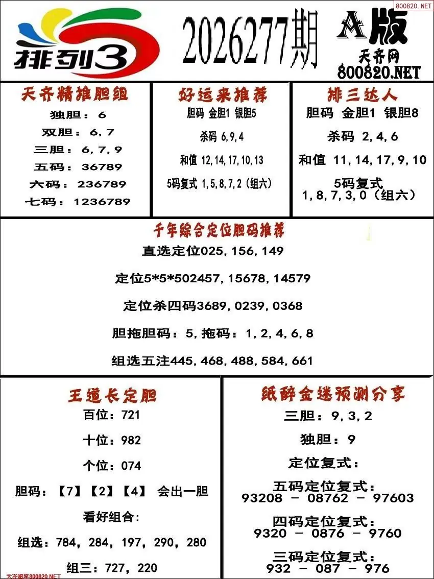 排三专家推荐A版
