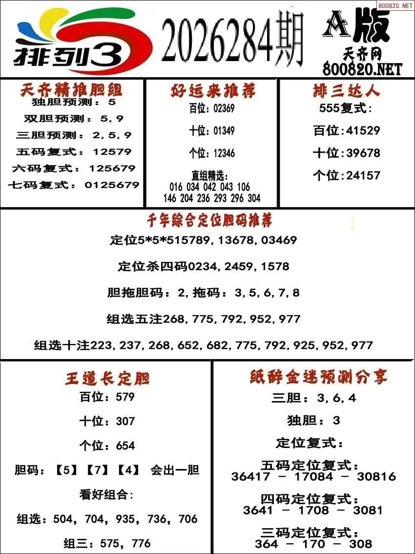 排三专家推荐A版